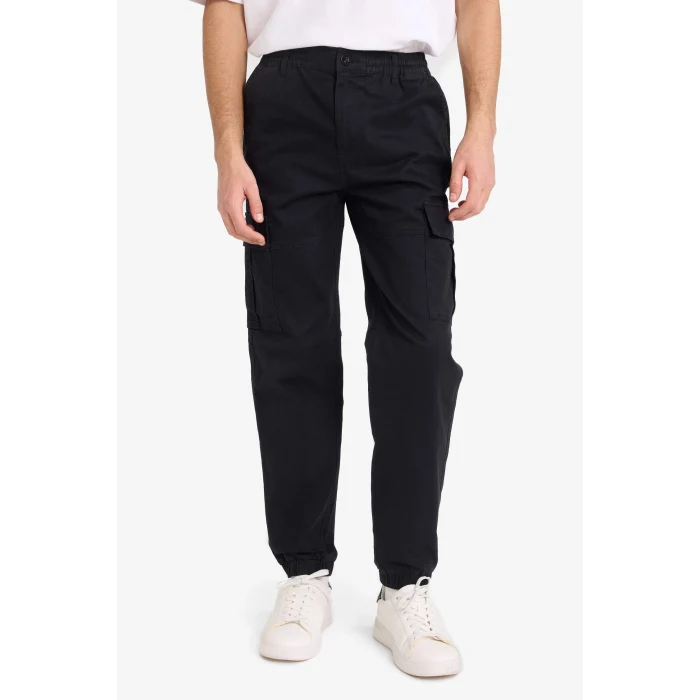 Defacto C9163AXBK81 Siyah Regular Jogger Kargo Cepli Gabardin Pantolon