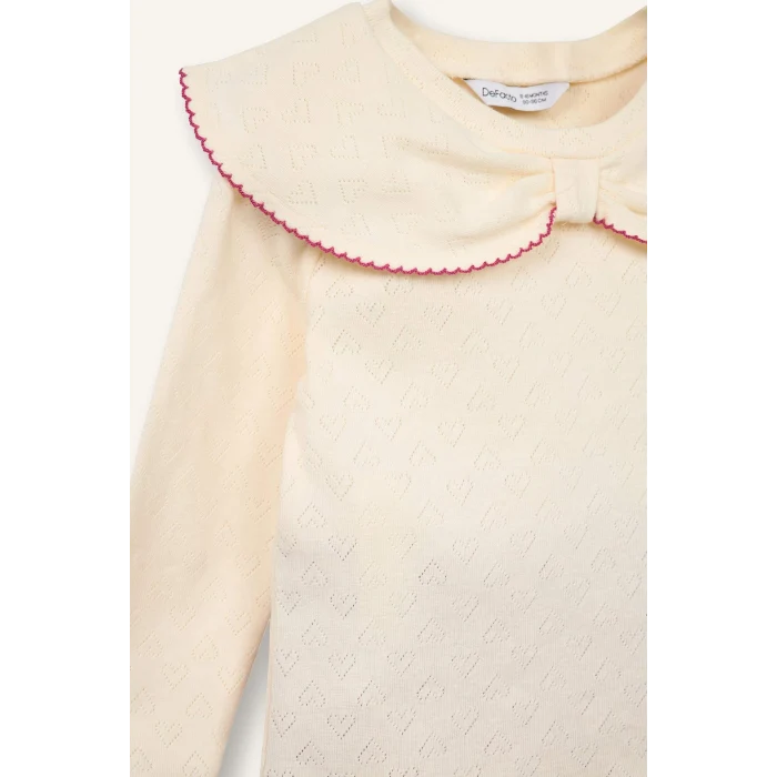 Defacto G8181A5ER99 Ekru Keten Görünümlü 2li Takım Kız Bebek