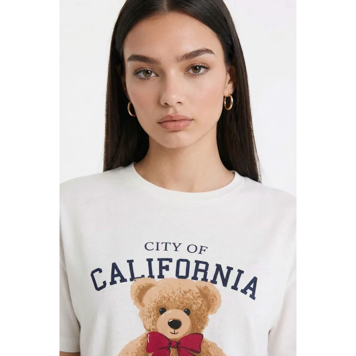 Defacto G2169AXNV241 Lacivert Pijama Takımı Regular Fit Ayıcıklı Uzun Kollu Üst Kareli Uzun Alt