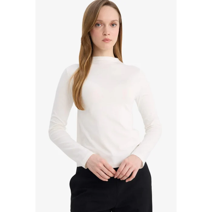 Defacto G9242AXER105 Ekru Slim Fit Modal Tunik