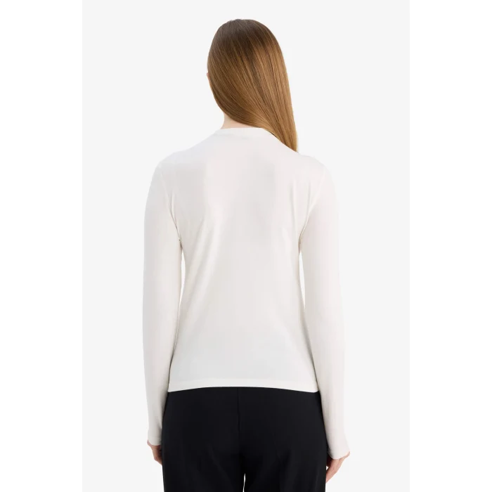 Defacto G9242AXER105 Ekru Slim Fit Modal Tunik