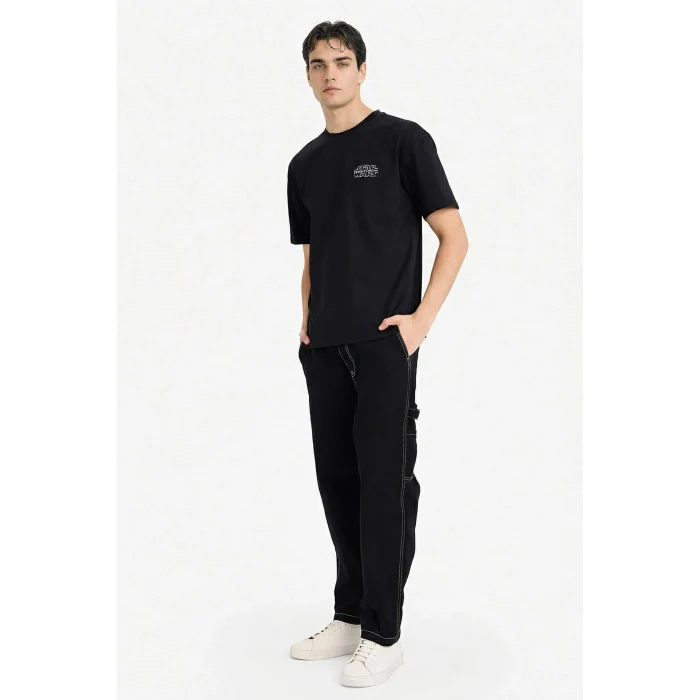 Defacto F8140AXBK81 Siyah Star Wars Boxy Fit Kısa Kollu Tişört