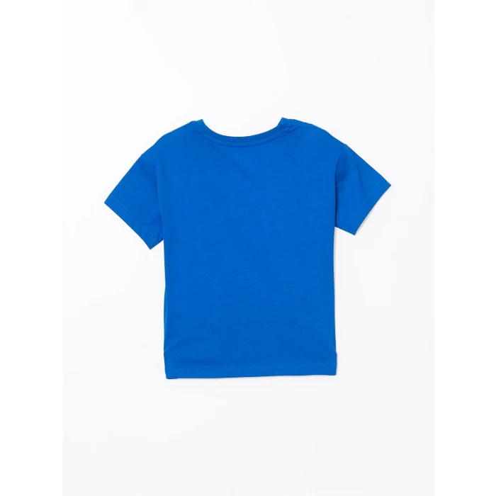 LCW Kids Mavi Bisiklet Yaka Erkek Çocuk Şortlu Pijama Takımı