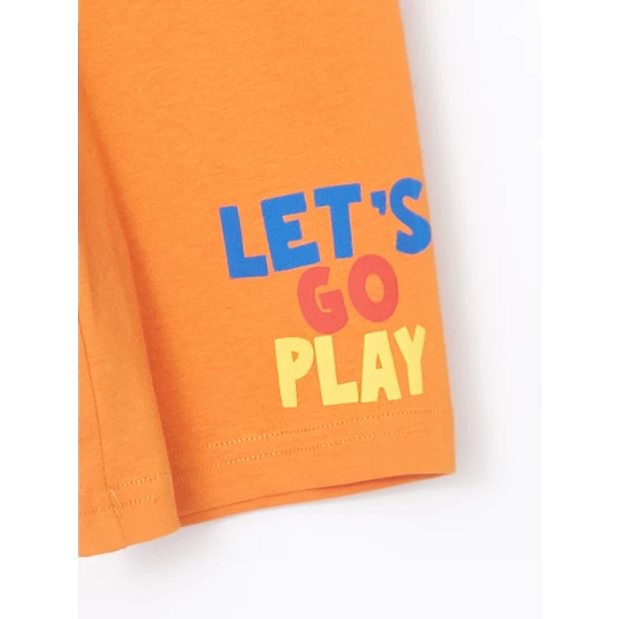 LCW Kids Mavi Bisiklet Yaka Erkek Çocuk Şortlu Pijama Takımı