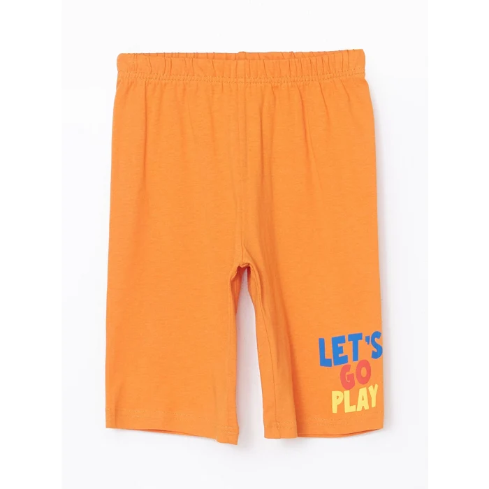 LCW Kids Mavi Bisiklet Yaka Erkek Çocuk Şortlu Pijama Takımı