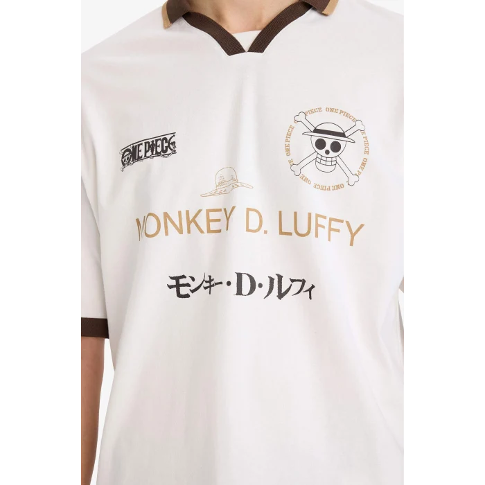 Defacto F8134AXER105 Ekru One Piece Loose Fıt Tişört