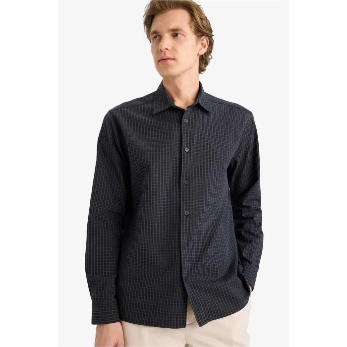 Defacto F9871AXBK27 Siyah Regular Fit Baskılı Gömlek