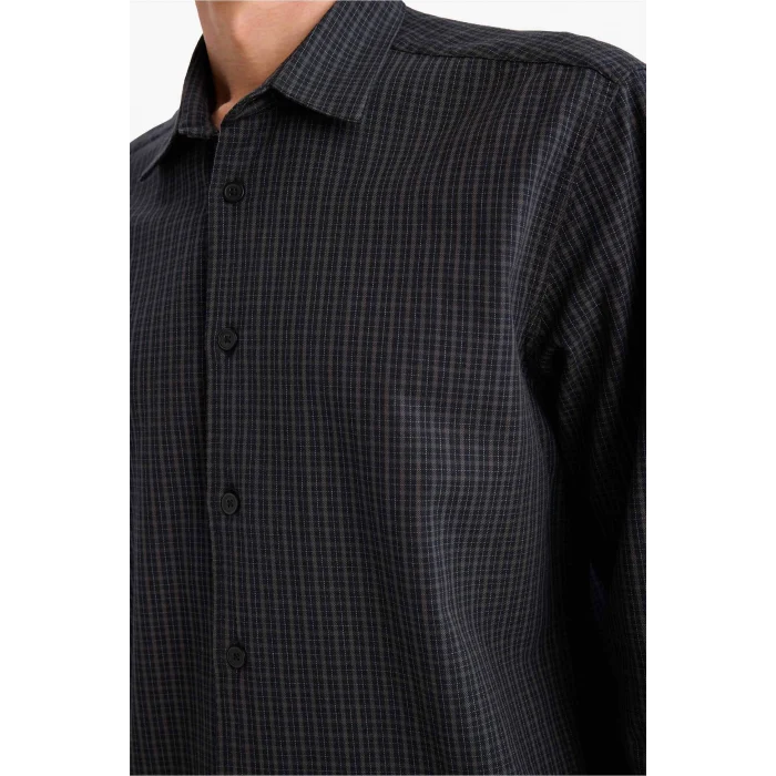 Defacto F9871AXBK27 Siyah Regular Fit Baskılı Gömlek