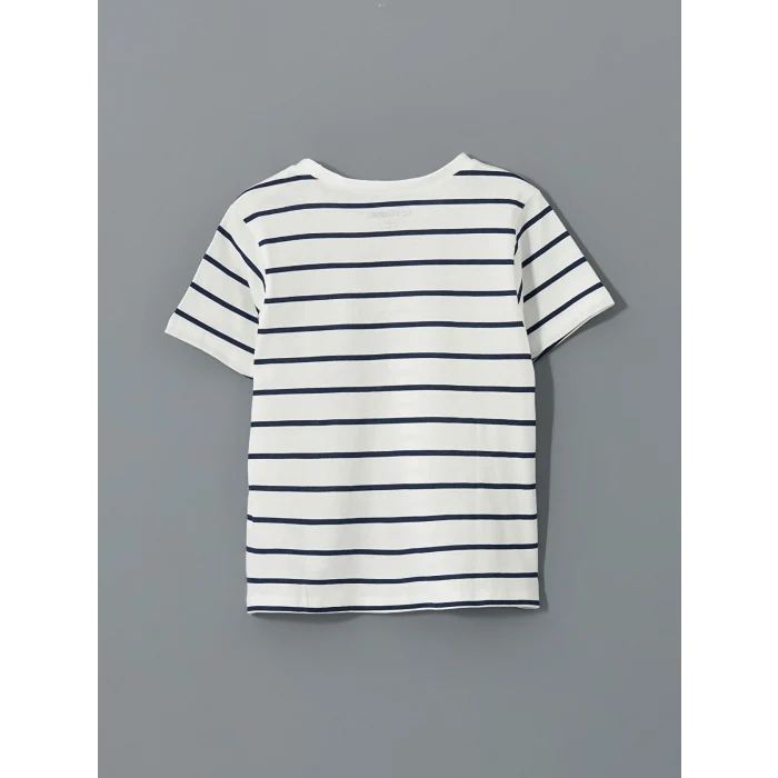 LCW Kids Ekru Bisiklet Yaka Erkek Çocuk Şortlu Pijama Takımı