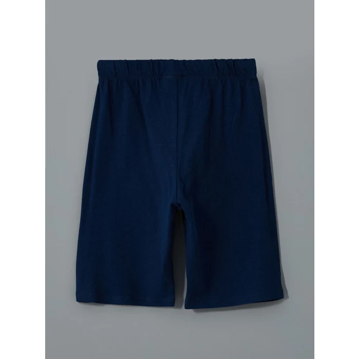 LCW Kids Ekru Bisiklet Yaka Erkek Çocuk Şortlu Pijama Takımı