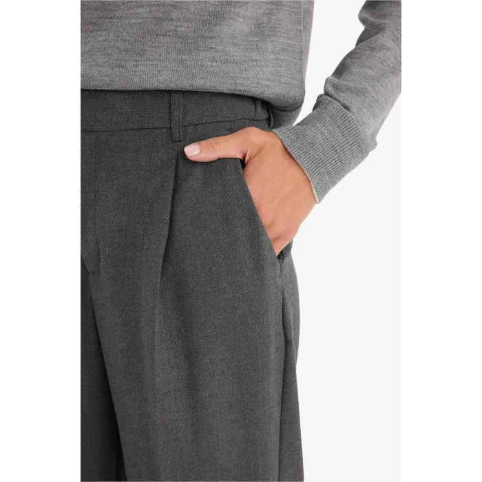 Defacto E7238AXGR394 Gri Straight Fit Palazzo Pantolon