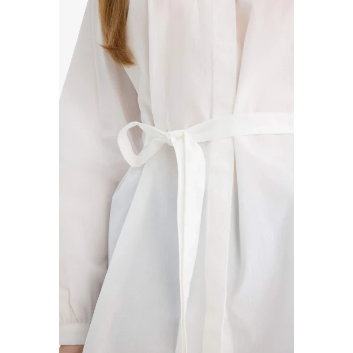 Defacto G7704AXWT32 Beyaz Relax Fit Poplin Gömlek Tunik