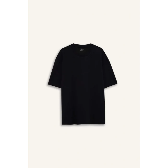 Defacto X3926AZBK81 Siyah Nefes Alabilen Oversize Tişört