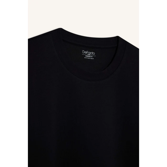 Defacto X3926AZBK81 Siyah Nefes Alabilen Oversize Tişört