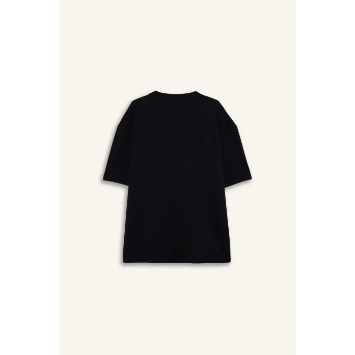 Defacto X3926AZBK81 Siyah Nefes Alabilen Oversize Tişört