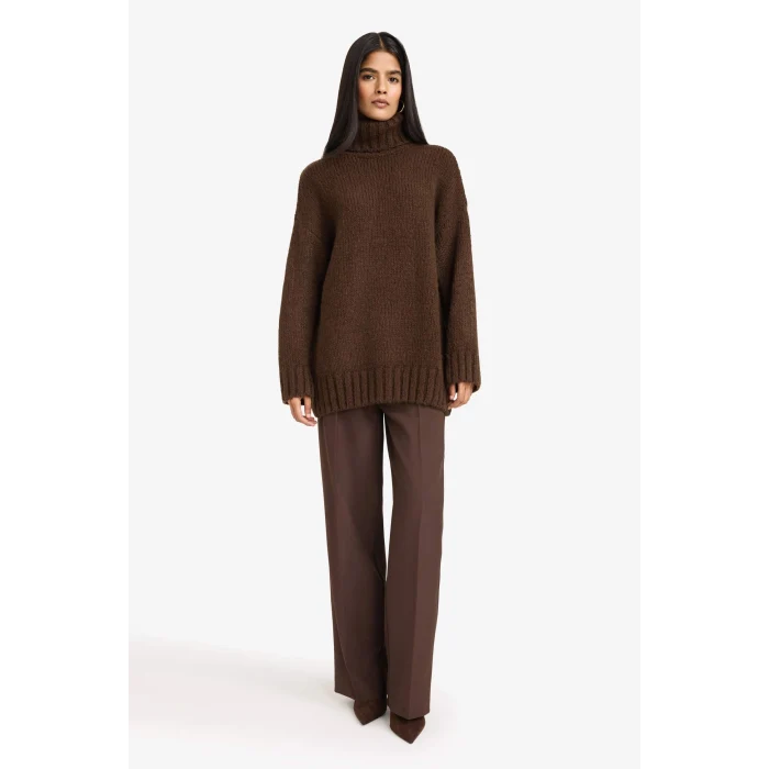 Defacto F6214AXBN207 Kahve Straight Fit Pantolon