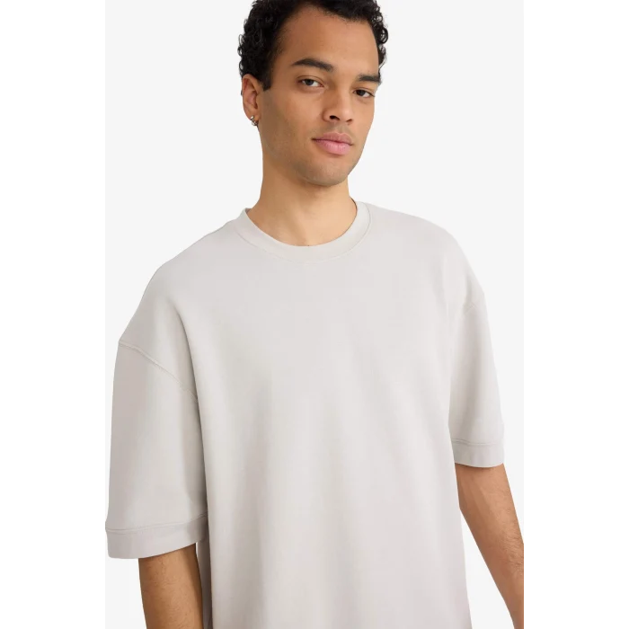Defacto B4844AXGR368 Gri LOOSE FIT Nefes Alabilen Kumaş Tişört