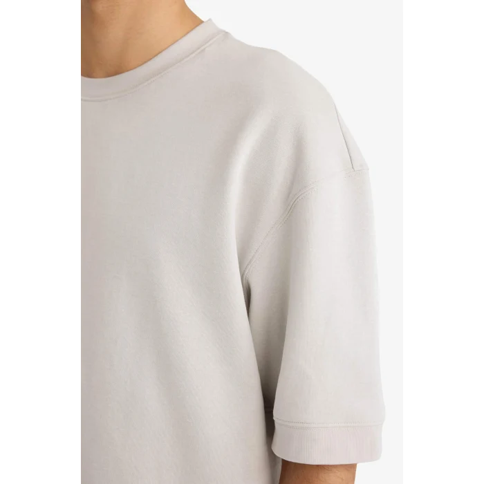 Defacto B4844AXGR368 Gri LOOSE FIT Nefes Alabilen Kumaş Tişört