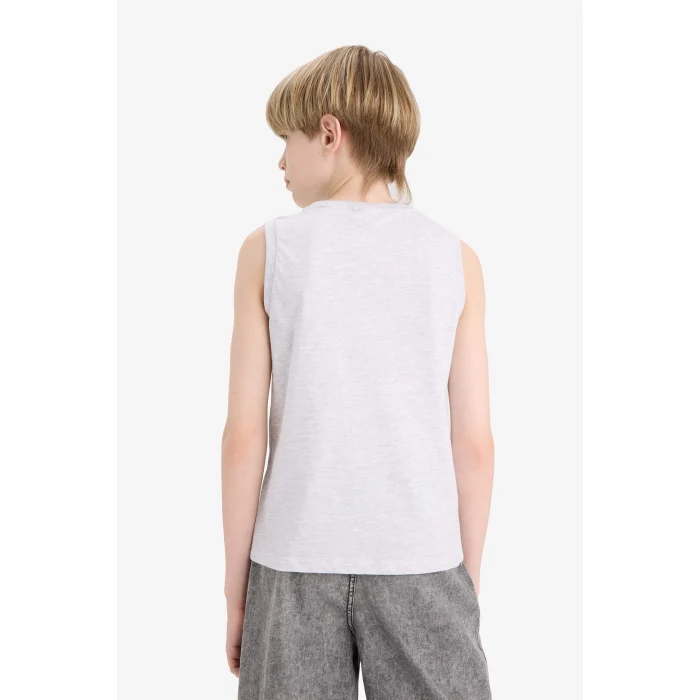 Defacto E4185A8GR400 Gri Bisiklet Yaka Baskılı Atlet Erkek Çocuk