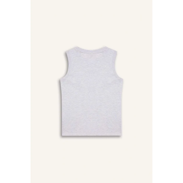 Defacto E4185A8GR400 Gri Bisiklet Yaka Baskılı Atlet Erkek Çocuk