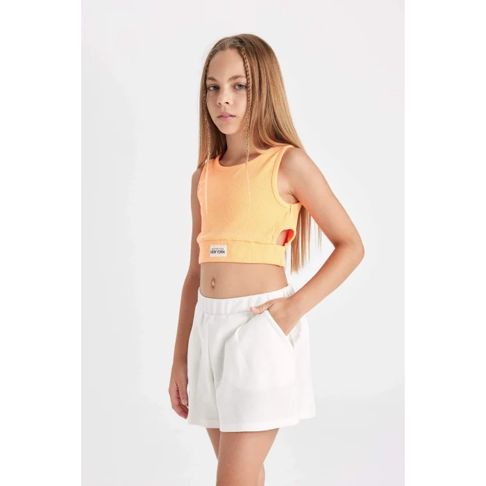 Defacto C9643A8OG463 Turuncu Bisiklet Yaka Atlet Kız Çocuk