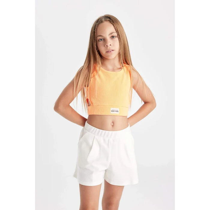 Defacto C9643A8OG463 Turuncu Bisiklet Yaka Atlet Kız Çocuk