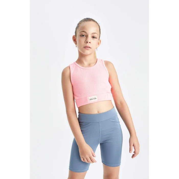 Defacto C9643A8PN49 Pembe Bisiklet Yaka Atlet Kız Çocuk