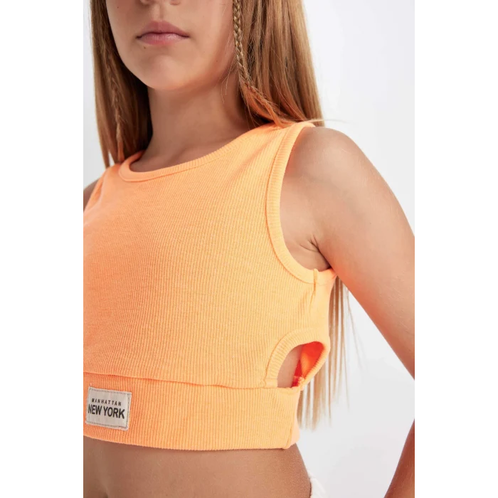 Defacto C9643A8OG463 Turuncu Bisiklet Yaka Atlet Kız Çocuk