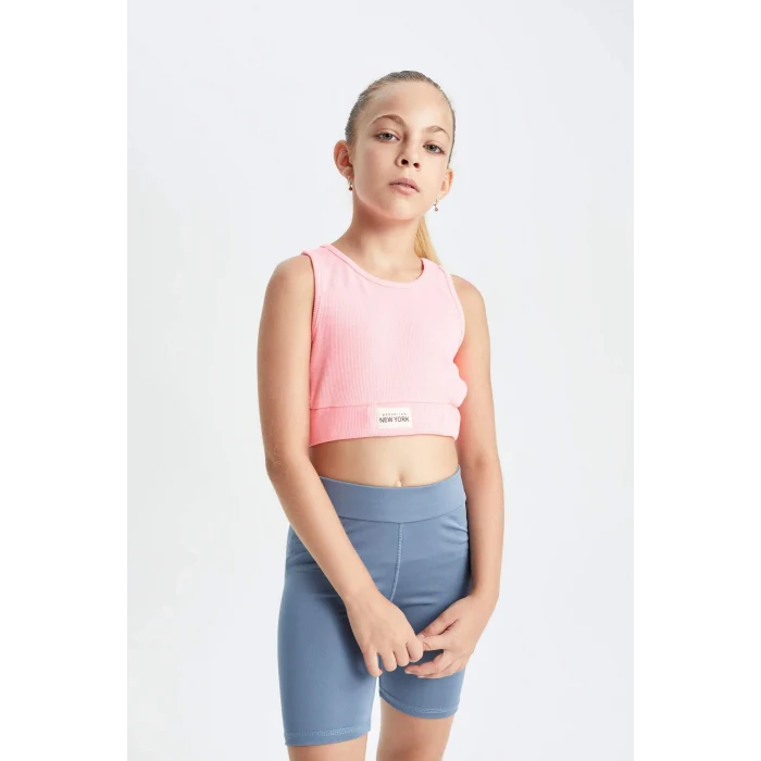 Defacto C9643A8PN49 Pembe Bisiklet Yaka Atlet Kız Çocuk