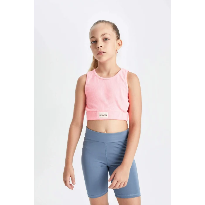 Defacto C9643A8PN49 Pembe Bisiklet Yaka Atlet Kız Çocuk