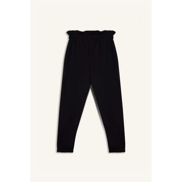 Defacto Z8779A6BK81 Siyah Beli Lastikli Cepli Jogger Eşofman Altı Kız Çocuk