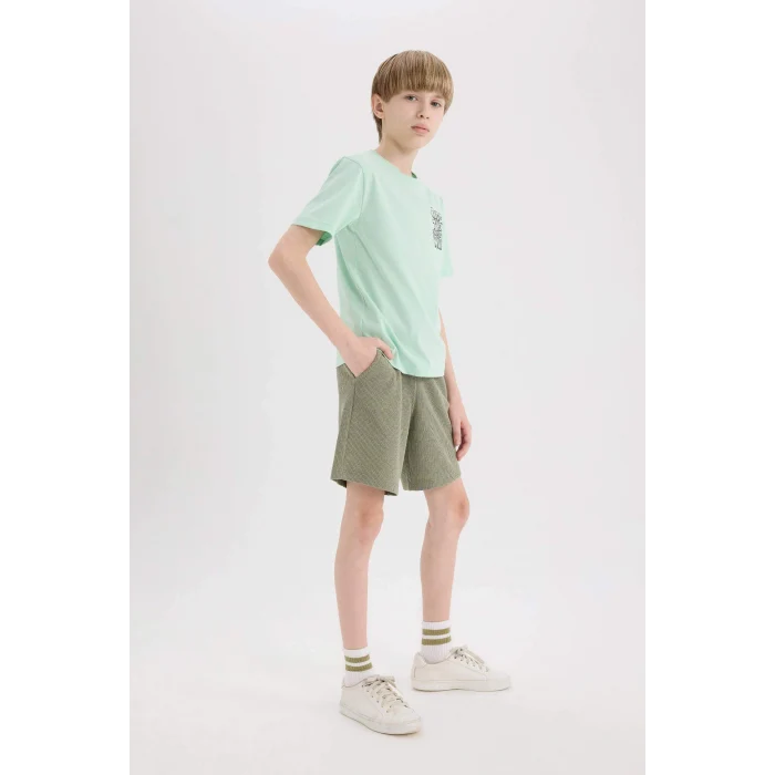 Defacto E6891A8KH447 Haki Waffle Şort Erkek Çocuk