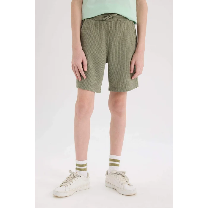 Defacto E6891A8KH447 Haki Waffle Şort Erkek Çocuk