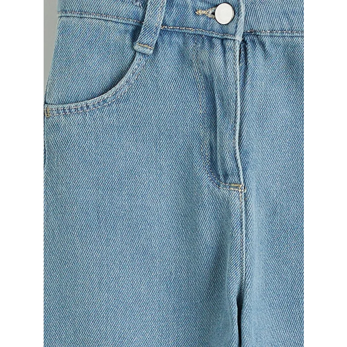 LCW Kids İndigo Beli Lastikli Mom Fit Kız Çocuk Jean Pantolon