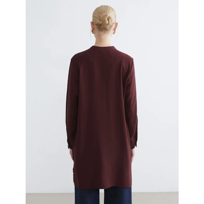 LCW Grace Kahverengi Hakim Yaka Dokulu Kadın Gömlek Tunik