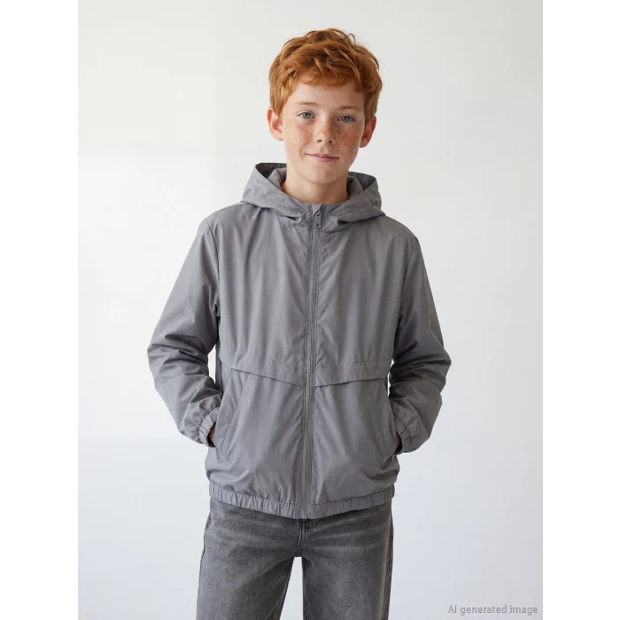 LCW Kids Gri Su İtici Erkek Çocuk Mont