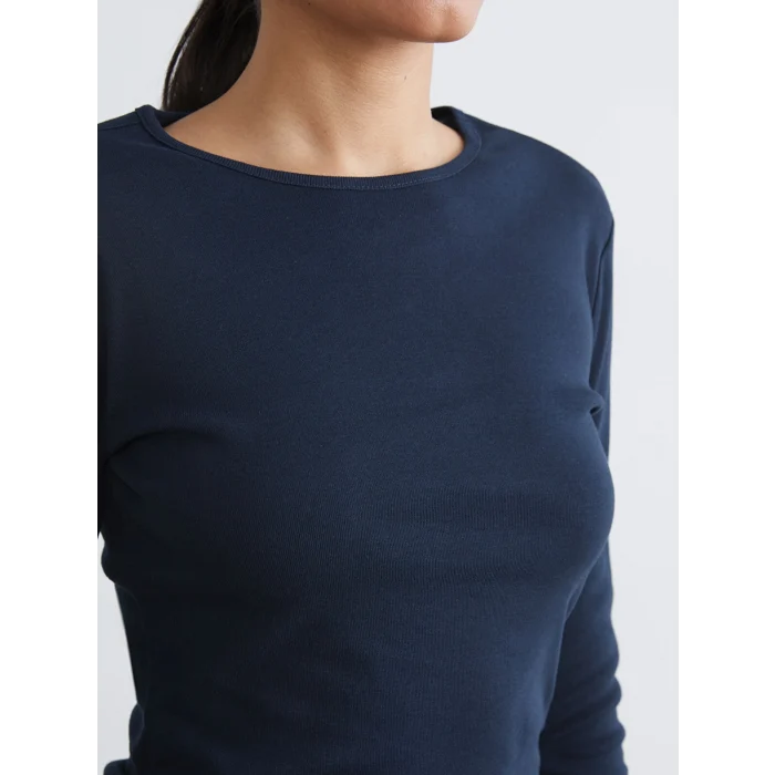 LCWAIKIKI Basic Lacivert Bisiklet Yaka Kadın Body