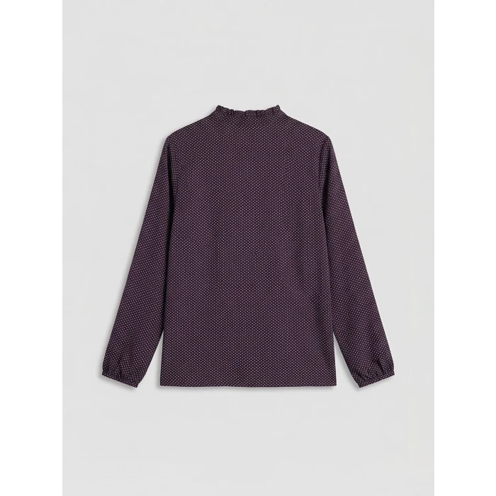 LCW Grace Mürdüm Bağlamalı Yaka Puantiyeli Bluz