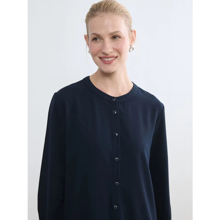 LCW Grace Lacivert Hakim Yaka Kadın Gömlek Tunik