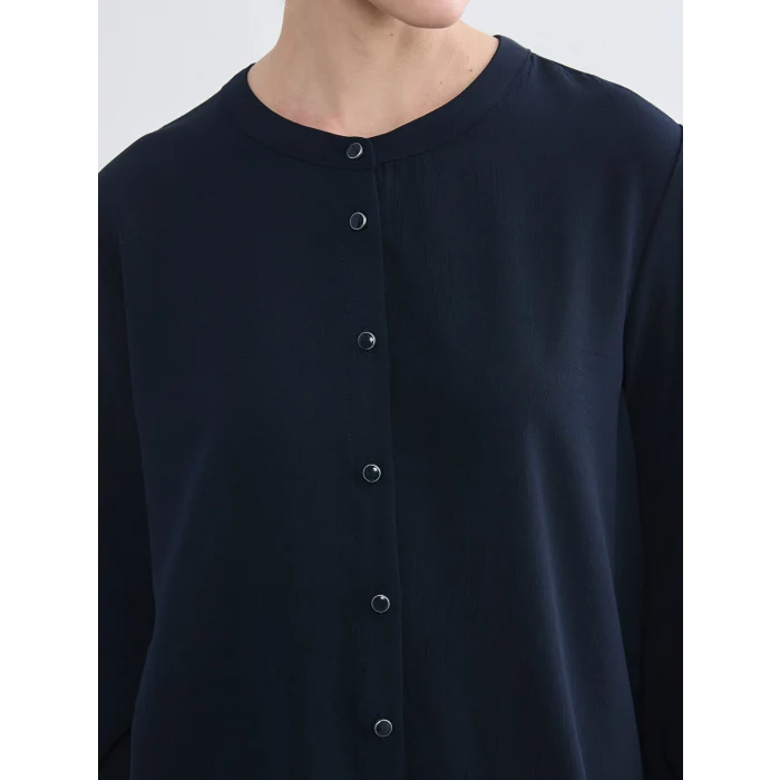 LCW Grace Lacivert Hakim Yaka Kadın Gömlek Tunik