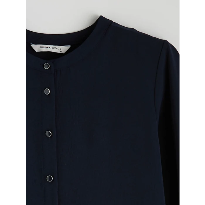 LCW Grace Lacivert Hakim Yaka Kadın Gömlek Tunik