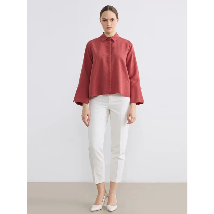 LCWAIKIKI Classic Mercan Dokulu Kadın Gömlek