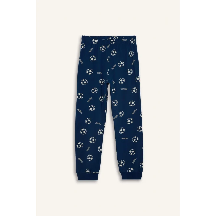 Defacto G9973A8ER98 Ekru Regular Fıt 2li Pijama Takımı Erkek Çocuk