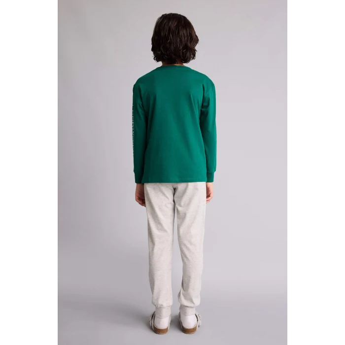 Defacto G9972A8GN651 Yeşil Regular Fıt 2li Pijama Takımı Erkek Çocuk