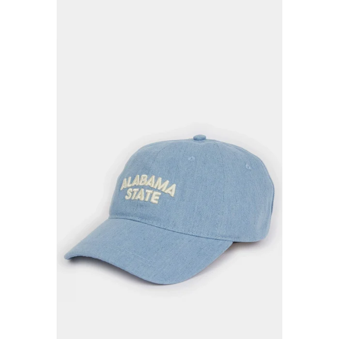 Defacto B7194AXBE18 Mavi Kadın Nakış Jean Cap Şapka