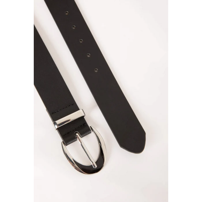 Defacto B8269AXBK27 Siyah Kadın Suni Deri Jean Kemeri