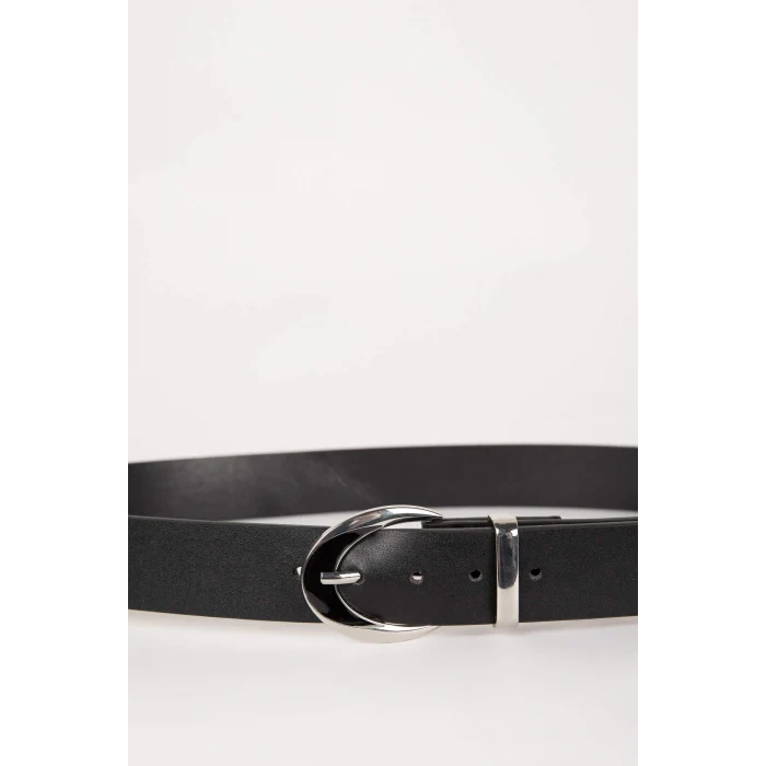 Defacto B8269AXBK27 Siyah Kadın Suni Deri Jean Kemeri