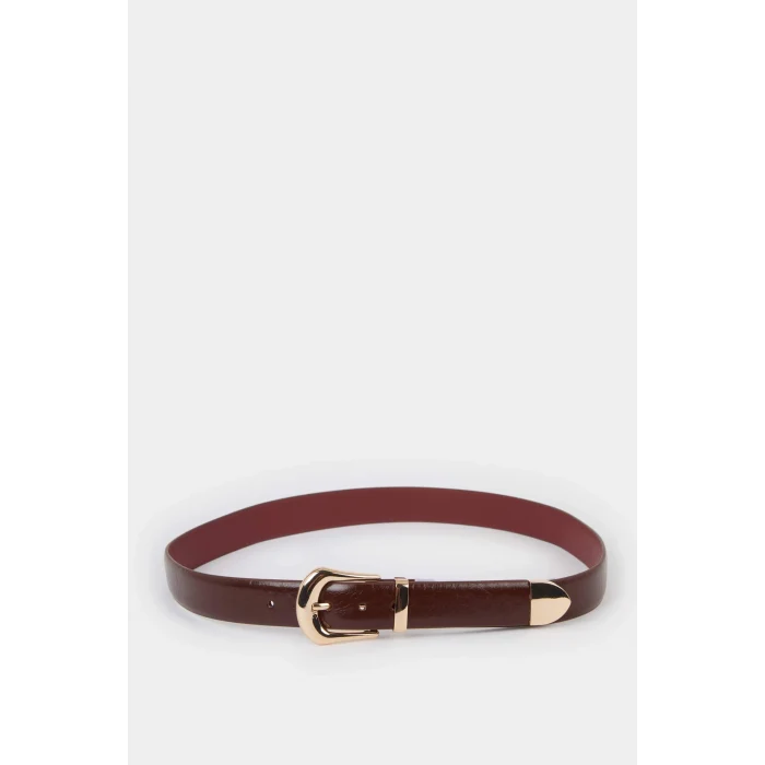 Defacto E7902AXBR2 Bordo Kadın Suni Deri Günlük Kemer