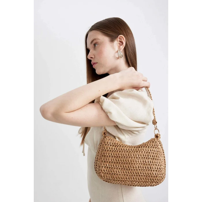 Defacto B9034AXBG311 Bej Kadın Hasır El Çantası