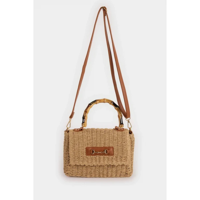 Defacto E2809AXBG217 Bej Kadın Hasır Omuz Çantası